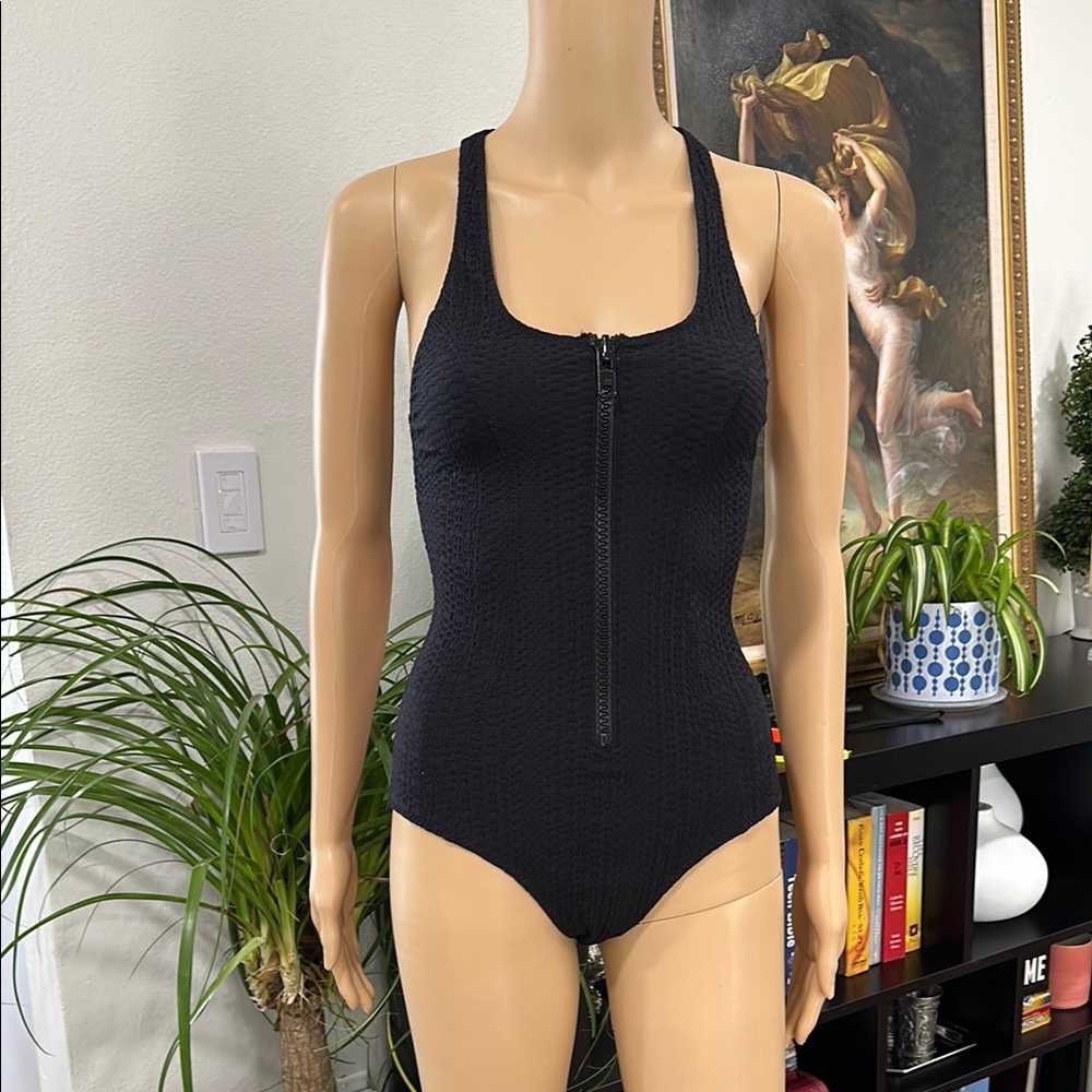 Black Zippered Women's Swimsuit